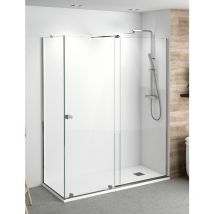 Betterban - Mampara de Ducha Angular - 2 Hoja Fija + 1 Puerta Corredera - Modelo Arabela Cromo Q3 (90 x 190)