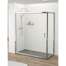 Betterban - Mampara de Ducha Angular - 2 Hoja Fija + 1 Puerta Corredera - Modelo Chiana Q3 (80 x 120)