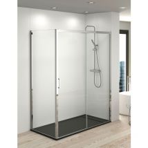 Mampara de Ducha Angular - 2 Hoja Fija + 1 Puerta Corredera - Modelo Fravia Q3 (80 x 170)