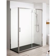 Betterban - Mampara de Ducha Angular - 2 Hoja Fija + 1 Puerta Corredera - Modelo Giulia Q3 (90 x 130)