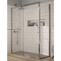 Mampara de Ducha Angular- 2 Hojas Fijas y 1 Puerta Corredera- Cristal de Seguridad de 6mm - Modelo Yoko Q3 (136,5 - 140,5 x 80 cm)