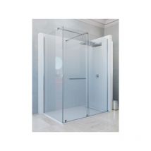 Seviban - Mampara de ducha angular de 2 hojas fijas y 1 puerta corredera. - Cristal 8 mm con antical incluido - Modelo irati Medida (70 x 120)