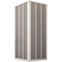 Idralite - Mampara de ducha angular de pvc plegable blanca h 185 mod. Flex con apertura central 80x120 cm