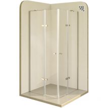Moments Of Glass - Mampara de Ducha alice 19-75x115x190cm Cabina de Ducha con Apertura de Puerta Plegable, Perfiles de Aluminio Cromo, Barras