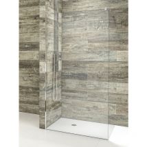 Betterban - Mampara de ducha de 1 hoja fija - Cristal de Seguridad de 8 mm - Modelo aurora de 100 cm -transparente