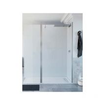 Mampara de ducha de 1 hoja fija + 1 abatible - Cristal 6 mm con antical incluido - Modelo tella Medida (100+25 cm) - cristal decorado 21