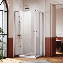 Sonni - Mampara de Ducha de Esquina 100x70cm Puerta Corredera de Cristal de Seguridad Mampara de Ducha de Esquina Puerta Corredera de Ducha de Cristal