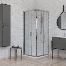 Ponsi - Mampara de ducha de esquina 75 x 75 vidrio transparente Ercos Gold GOLT7575 75x75 cm (73-75 x 73-75)