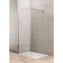 Ponsi - Mampara de ducha fija 120 cm vidrio transparente Ercos Gold BBGOLTWI12 120 cm (118-120)