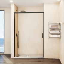 GME - mampara de ducha fijo + corredera 190-200 cm. modelo: basica titanio