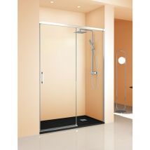 Mampara de Ducha Frontal - 1 Hoja fija + 1 Puerta Corredera - Modelo Sibila 2 (109 - 114)
