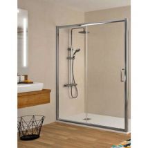 Mileto - Mampara de Ducha Frontal - 1 Hoja Fija y 1 Puerta Corredera - Cristal de Seguridad de 6 mm - Modelo Bella 2 (121,5 - 125,5 cm)