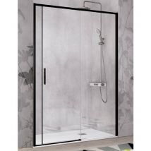 Mampara de Ducha Frontal- 1 Hoja Fija y 1 Puerta Corredera- Cristal de Seguridad de 6 mm - Modelo Masela 2 PB (110 - 111 cm)