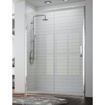 Mileto - Mampara de Ducha Frontal - 1 Hoja Fija y 1 Puerta Corredera - Cristal de Seguridad de 6 mm - Modelo Trescientos 2 (114 - 120 cm)