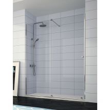 Mileto - Mampara de Ducha Frontal - 1 Hoja Fija y 1 Puerta Corredera - Cristal de Seguridad de 8 mm - Modelo Volare 2 (100 - 105 cm)