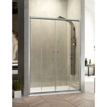 Mampara de Ducha Frontal - 2 Hojas Fijas y 2 Puertas Correderas -Cristal de Seguridad de 6 mm - Modelo Bella 4 (160 - 164 cm)