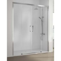 Mileto - Mampara de Ducha Frontal - 2 Hojas Fijas y 2 Puertas Correderas -Cristal de Seguridad de 6 mm - Modelo Cuatrocientos 4 (168 - 174 cm)