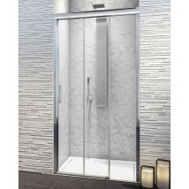Mampara de Ducha Frontal 3 Hojas Correderas - Cristal 6 mm - Modelo portland de 153 - 157 cm - decorado 'd'
