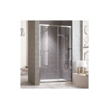 Tegler - Mampara de ducha Frontal cromo brillo 1 fijo + 1 puerta 150CM serigrafiado