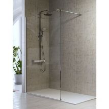 Mampara de Ducha Frontal de 1 cristal fijo - Cristal de Seguridad de 8 mm - Modelo Fresh (90 cm) - TRANSPARENTE