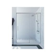 Seviban - Mampara de ducha frontal de 1 hoja fija y 1 puerta corredera. - Cristal 6 mm con antical incluido - Modelo sia Medida (151-160)
