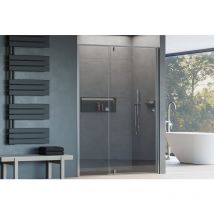 Cabina de ducha acristalada 6mm Cabina de ducha nicho Cabina de ducha empotrada Puerta batiente - 100x195cm - Perfil Cromo - Bernstein