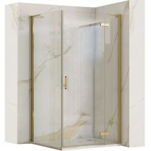 REA - mampara de ducha hugo brushed gold 100x80
