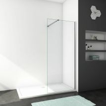 Ducha Casa - Mampara de ducha frontal 1 hoja sin marco exterior, 8mm cristal templado antical, barra 73-120cm, 80x200cm