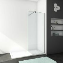 Ducha Casa - Mampara de ducha frontal 1 hoja sin marco exterior, 8mm cristal templado con película de protección a prueba de explosiones, barra