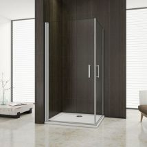Mamparas de Ducha Doble Puerta Pivotante Gris mate 5mm Angular 70x70x185cm