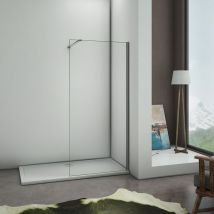 Aica Sanitaire - Mamparas de Ducha Frontales Puerta Fijo walk in Antical 8mm Cristal Barra 140cm 100x200cm