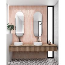 Faïence Effet Zellige Rose Clair manacor 6,5x40 blush pink (1m²) - Les Carreaux de Jean