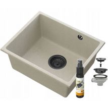 Granitan - manado beige évier noir sous PLAN50