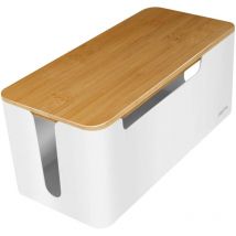 Logilink - Management Cable Box Bambus-Deckel 320 x 140 x 130mm White (KAB0075)