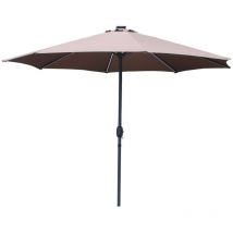 Concept-usine - manarola - Parasol circulaire 3m droit avec led marron en aluminium