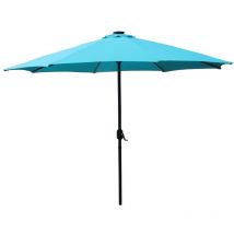 Concept-usine - manarola - Parasol circulaire 3m droit avec led bleu en aluminium