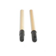 Manche bois brut 1.30m avec embout à vis et attache