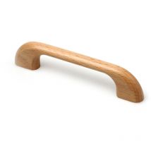 Manche en bois avec finition en hêtre transparent., Dimensions: 118x12x25mm, inserts: 96mm - talla
