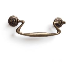 Manche en Zamak avec finition en cuir, dimensions: 116x34x15mm, inserts: 96mm - talla