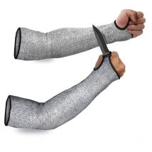 Manchettes de protection de bras 45 cm classe 5 coupe 2 paires de protections de manches résistantes à la chaleur pour cuir fin frotté hommes femmes