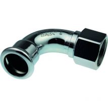 Aalberts - Manchon coudé 90° à sertir - Xpress Carbone integrated piping systems - ff diamètre 28 mm - 1/2'