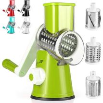 Jalleria - Mandoline de cuisine manuelle, coupe-légumes multifonctionnel avec 3 lames de tambour amovibles, coupe-légumes pour pommes de terre, forte
