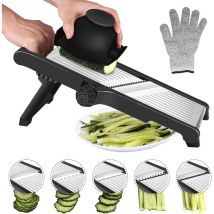 Jalleria - Mandoline Manuel Coupe Légumes Professionnelle - Mandoline Cuisine avec Protection des Mains, Faire des Tranches épaisses de 1 à 9 mm,
