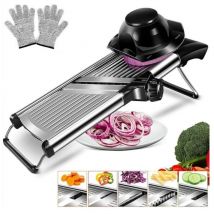 Lablanc - Mandoline Réglable en Acier Inoxydable avec Lame Tranchante Intégrée, Coupe-Légumes Multifonctionnelle, Trancheuse Manuelle de Cuisine pour