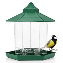 Mangeoire à Oiseaux Exterieur Suspendue - Mangeoire Oiseaux Hexagonale de Grande Capacité, Imperméable - Mangeoire Oiseaux Exterieur avec