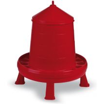 Chemin Des Poulaillers - Mangeoire Volailles En Plastique Gamme Eco 8kg Avec Pieds Rouge - Gaun