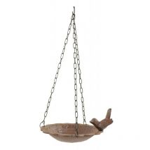 Mangeoire Oiseau Suspendu Fonte Marron - Décoration d'Autrefois