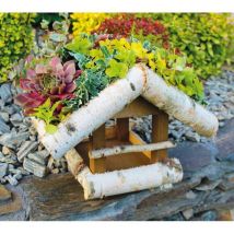 Mangeoire à oiseaux avec toit à planter
