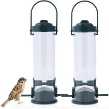 Mangeoire à Oiseaux Exterieur, Mangeoire à Oiseaux, Mangeoire à Oiseaux Suspendus avec Couvercle, étanche Mangeoires à Graines pour Oiseaux Sauvages