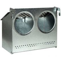 Mangeoire pliage 2 compartiments métal pour pigeons